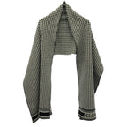 Dior Houndstooth Logo Shawl Black White Scarf