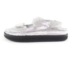 Chanel CC Logo Embroidered Back Strap Velcro Leather Flat Sandals — view 4