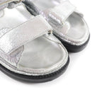 Chanel CC Logo Embroidered Back Strap Velcro Leather Flat Sandals — view 7