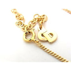 Dior Necklace Logo Gold Metal Rhinestone New — view 2