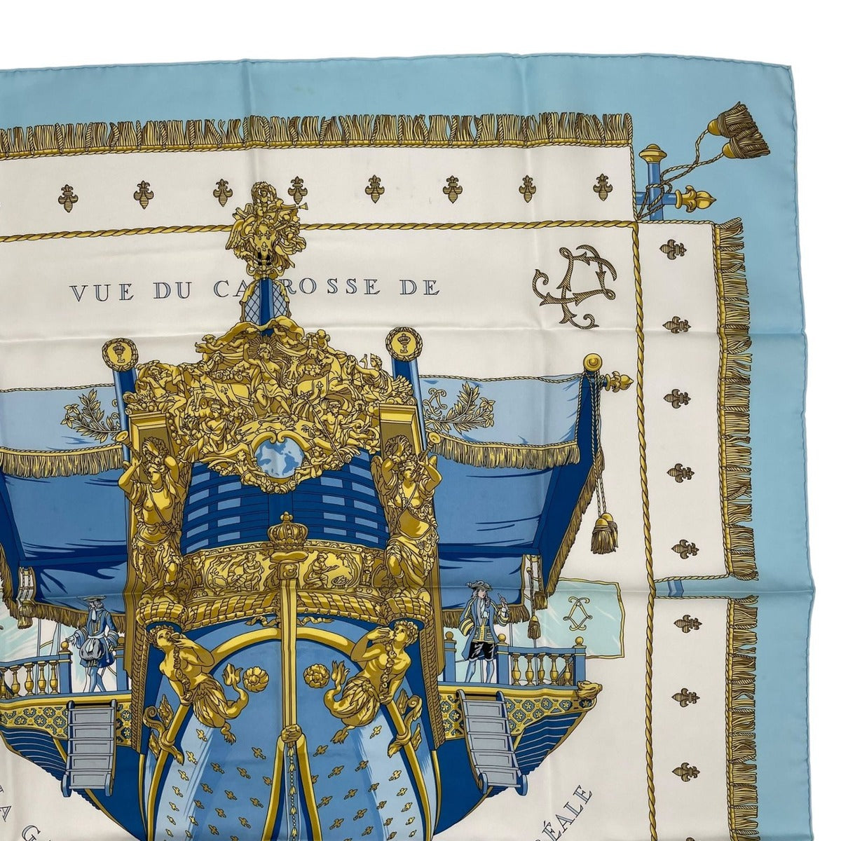 Hermes Scarf Silk Carre 90 Vue du Carosse de la Galere Reale Queen's — view 3