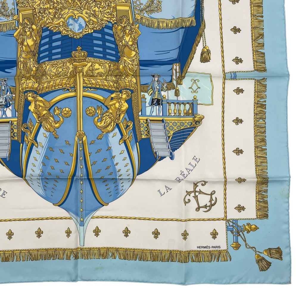 Hermes Scarf Silk Carre 90 Vue du Carosse de la Galere Reale Queen's — view 5