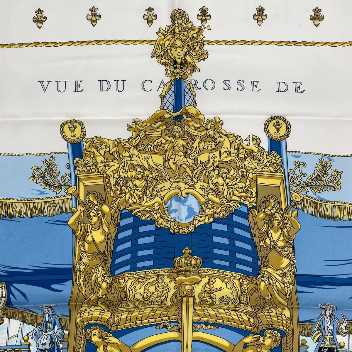 Hermes Scarf Silk Carre 90 Vue du Carosse de la Galere Reale Queen's — view 6