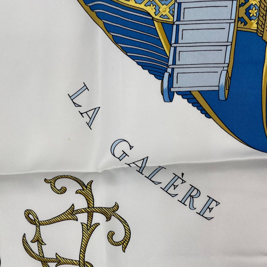 Hermes Scarf Silk Carre 90 Vue du Carosse de la Galere Reale Queen's — view 7