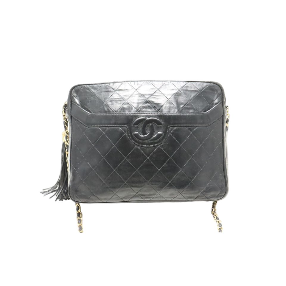 Chanel Quilted Fringe GD Leather Chain Shoulder
