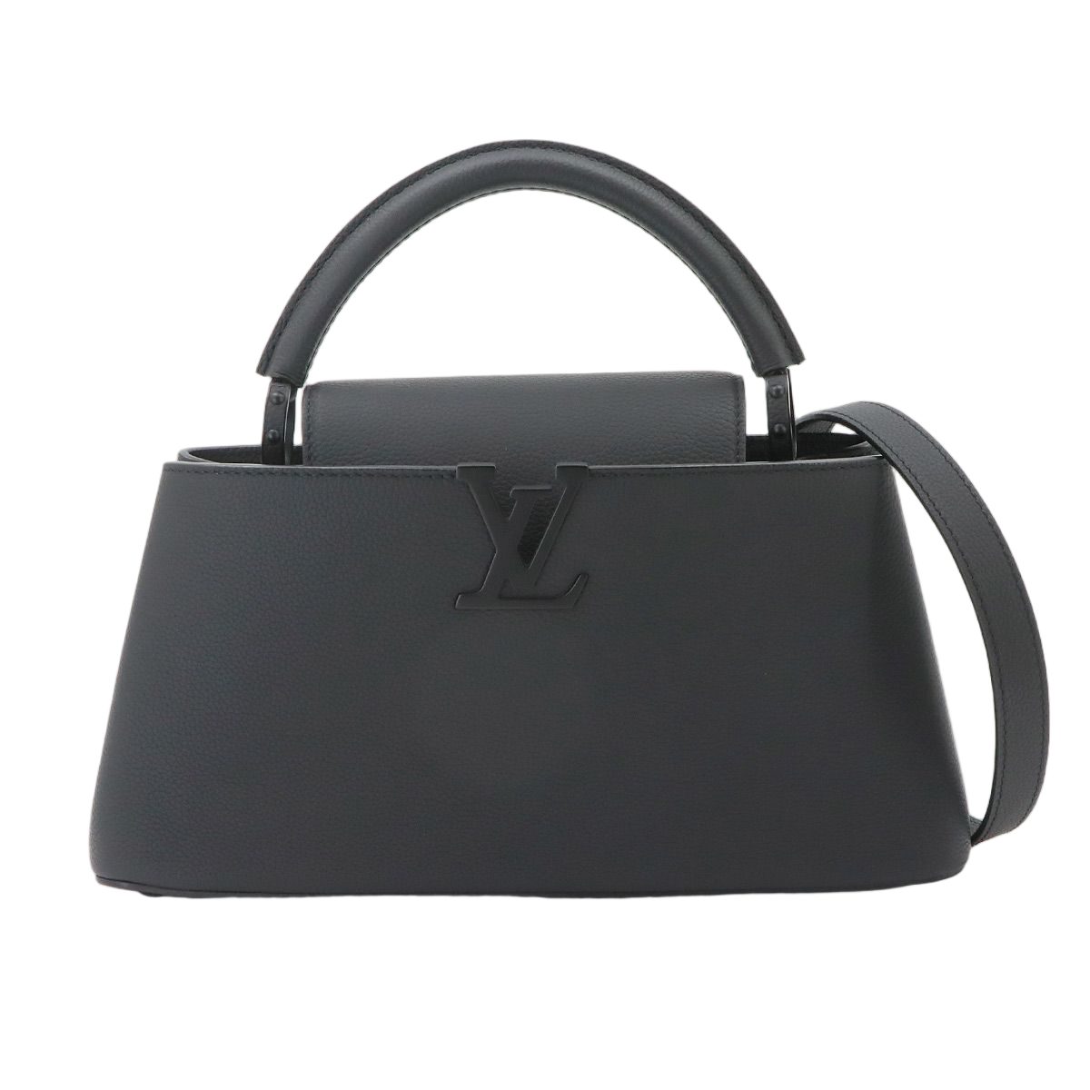 Louis Vuitton Capucines East West MM 2-Way Bag Taurillon Leather All Black