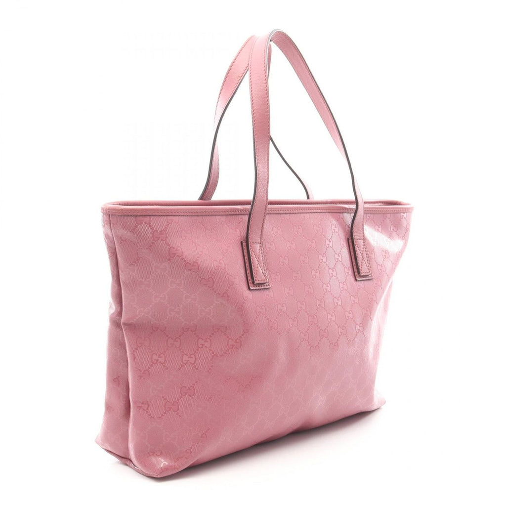Gucci Tote GG Supreme Pink Canvas Leather — view 2