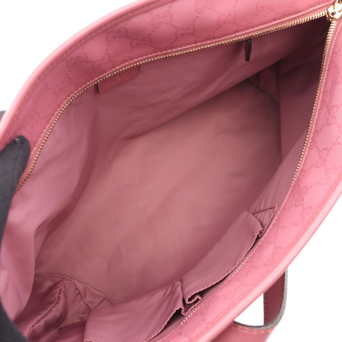 Gucci Tote GG Supreme Pink Canvas Leather — view 3