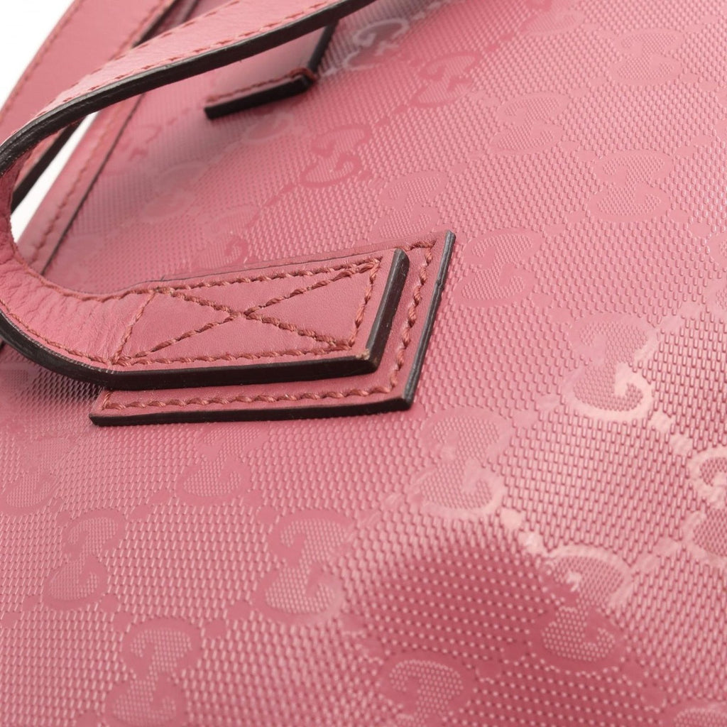 Gucci Tote GG Supreme Pink Canvas Leather — view 6