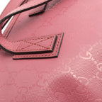 Gucci Tote GG Supreme Pink Canvas Leather — view 6
