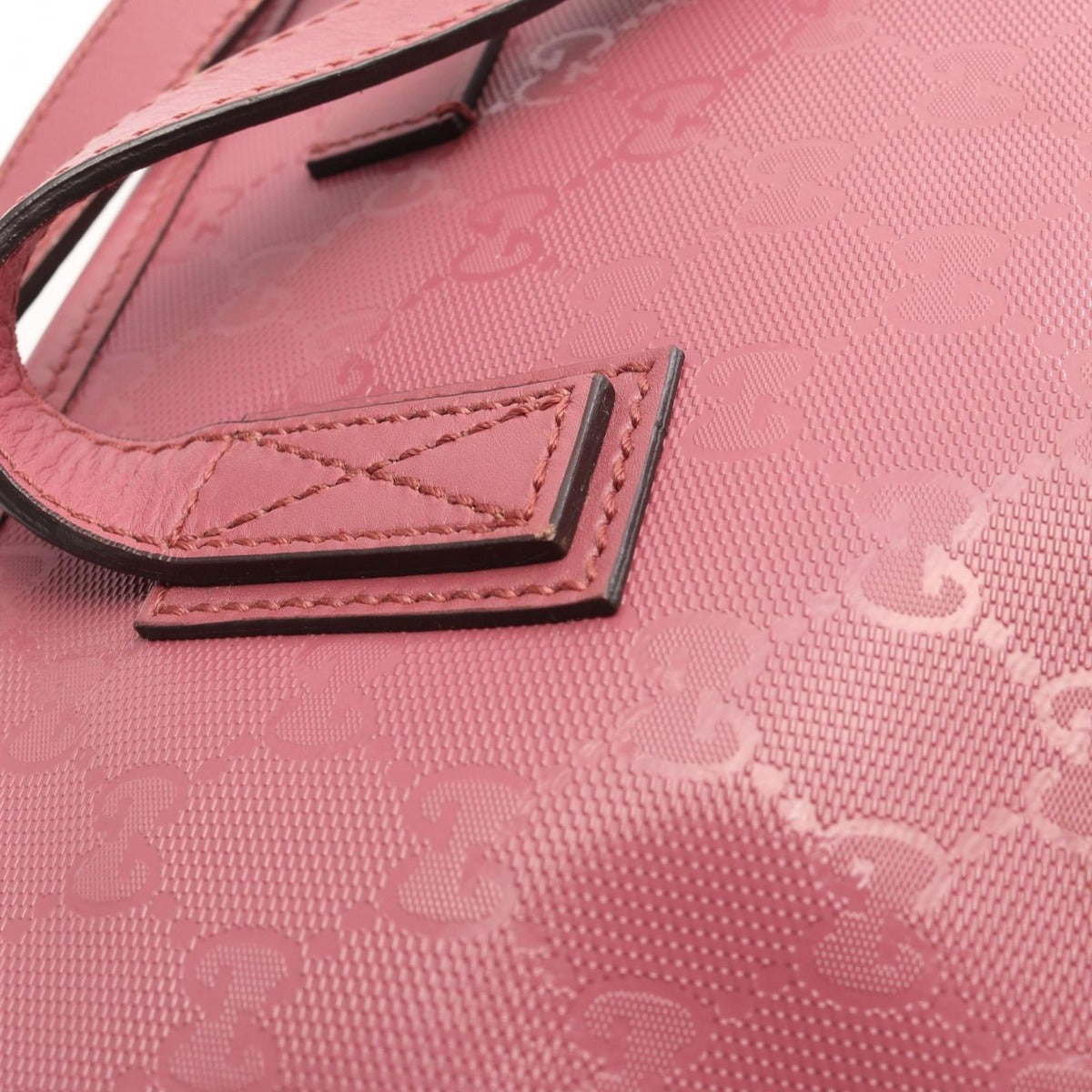 Gucci Tote GG Supreme Pink Canvas Leather — view 6