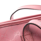 Gucci Tote GG Supreme Pink Canvas Leather — view 8