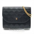 Chanel CC Logo Mini Quilted Chain Shoulder Bag Pouch Black
