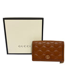 Gucci GG Matelasse Leather Chain Wallet Shoulder Bag Brown