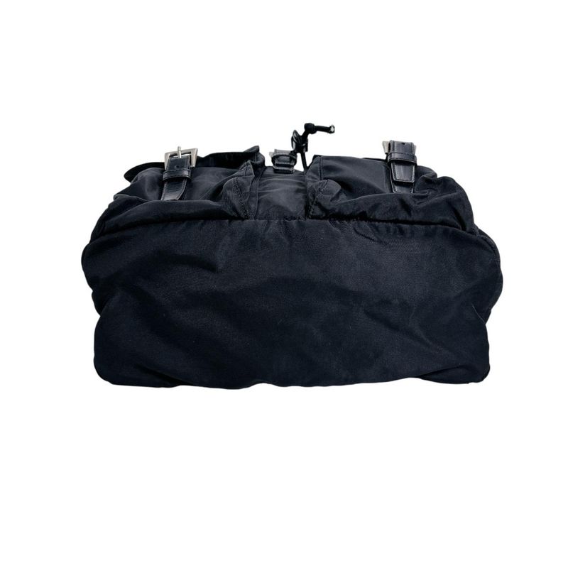 Prada Triangle Logo Backpack Daypack Black — view 4