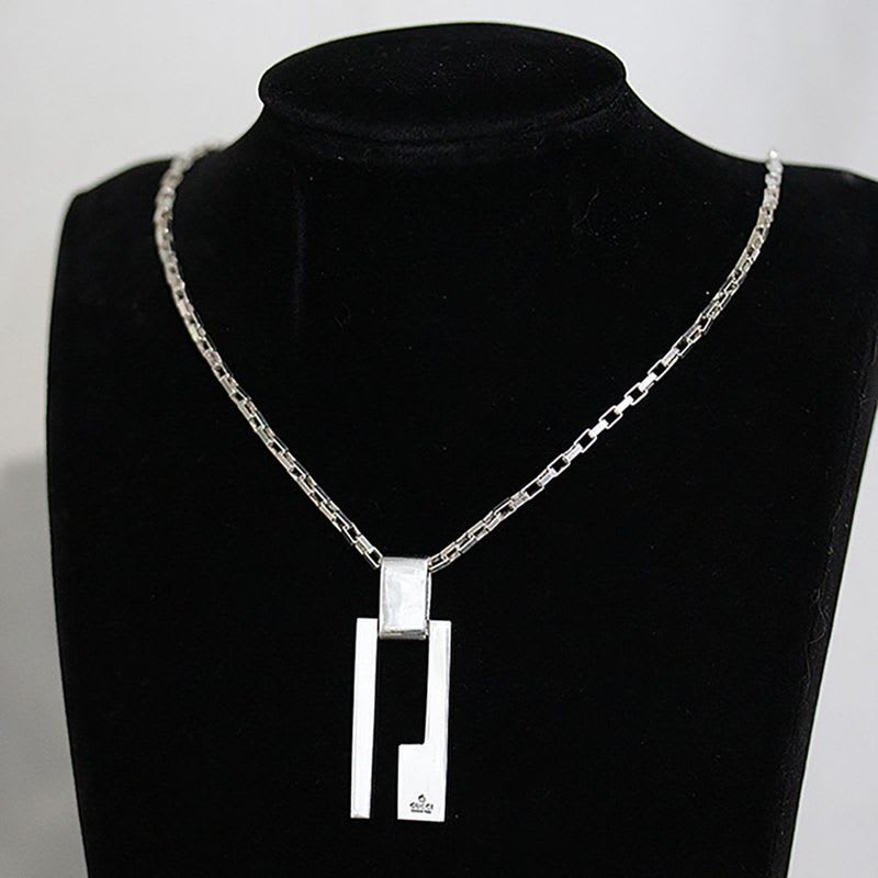 Gucci G Logo Necklace 49 cm Silver 925 E1034 — view 7