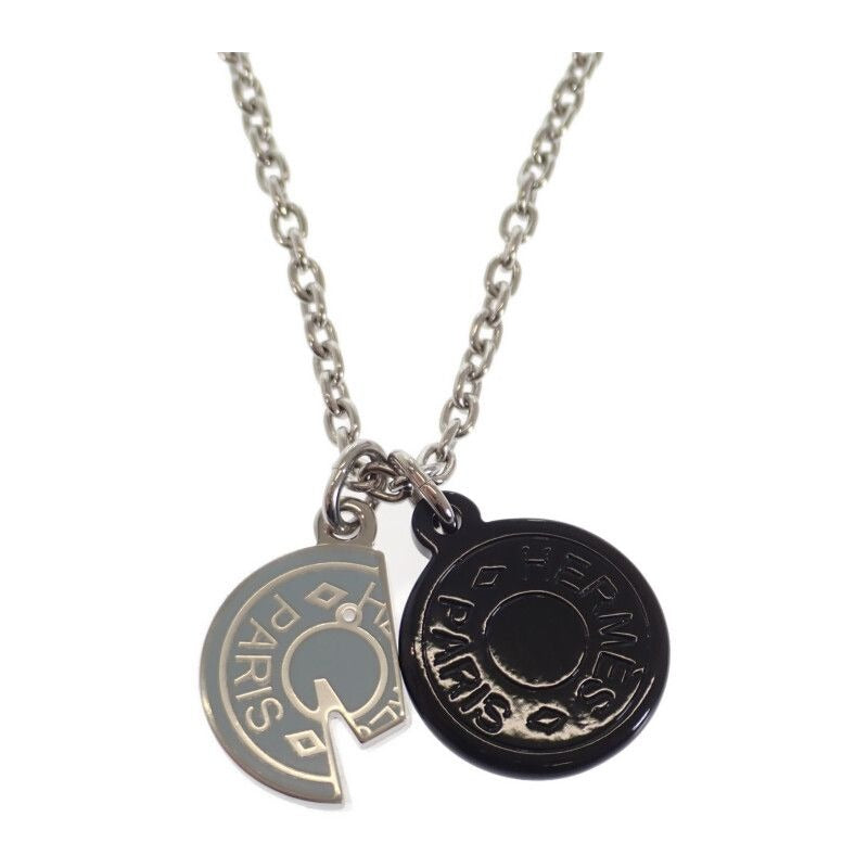 Hermes Carrousel Necklace Metal Buffalo Horn Black Blue — view 2
