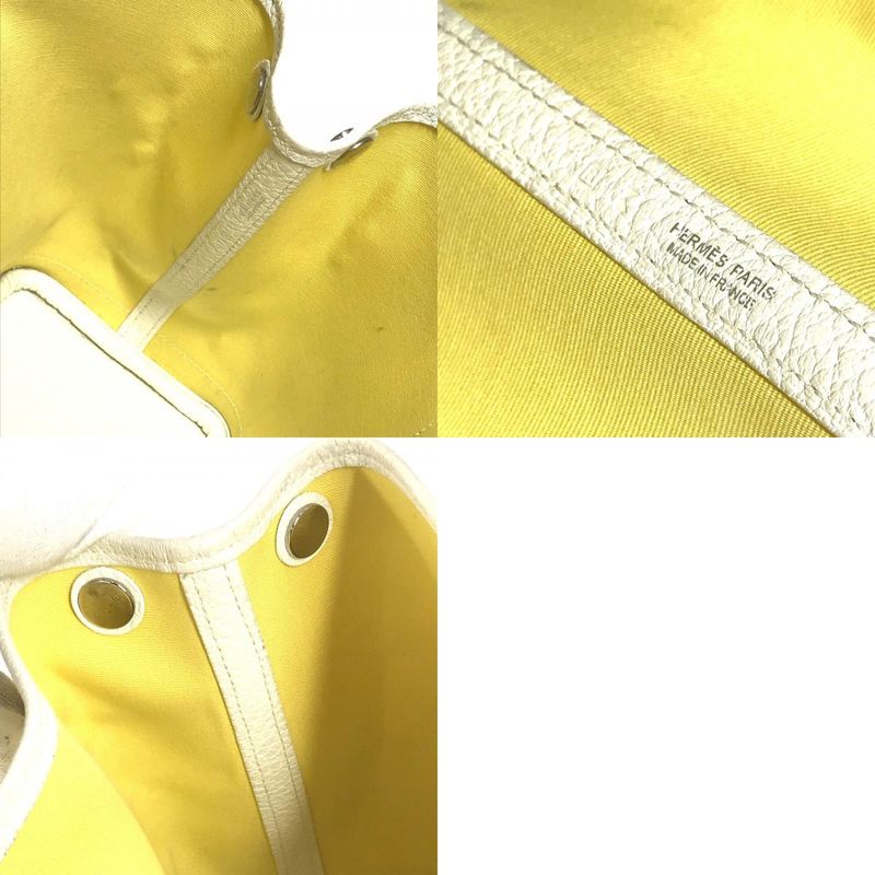 Hermes Handbag Garden Party TPM Toile Ash Yellow — view 9