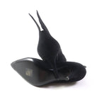 Hermes Vecteur Feather Motif Suede Leather Pumps Black 35 Storage With Bag — view 7