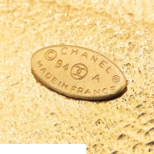 Chanel Pin Brooch Gold Metal CC Logo Sun Motif Vintage — view 3