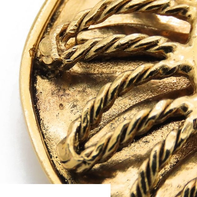 Chanel Pin Brooch Gold Metal CC Logo Sun Motif Vintage — view 6