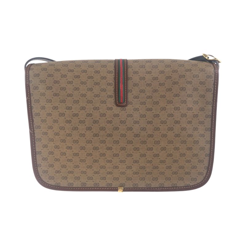 Gucci Vintage Sherry Line Brown Gold Hardware Leather 001 103 0551 — view 2