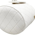 Chanel Shoulder Bag Vanity Mini Quilted Lambskin Chain White — view 6
