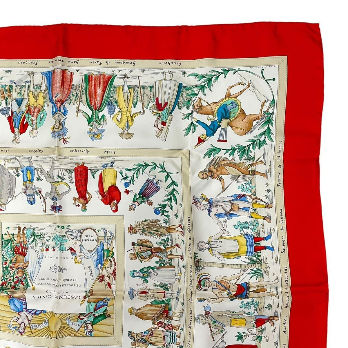 Hermes Scarf Carre 90 Costumes Civils Actuels Modern Citizen Silk — view 4