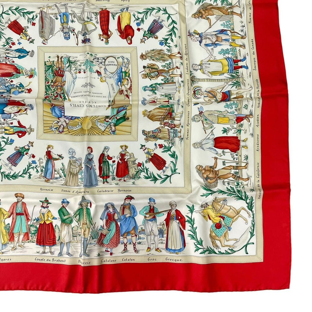 Hermes Scarf Carre 90 Costumes Civils Actuels Modern Citizen Silk — view 5