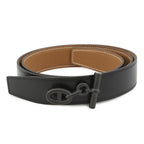 Hermes Belt Yachting 32 Black Gold Box Calf Epsom 95