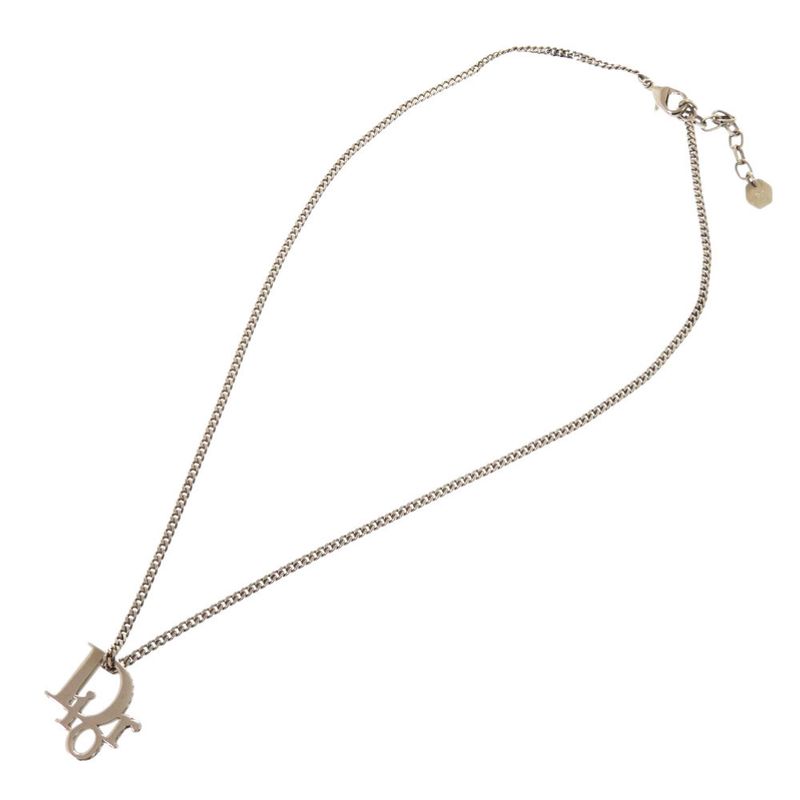 Christian Dior Logo Stone Silver Necklace Accessories 0022 — view 4