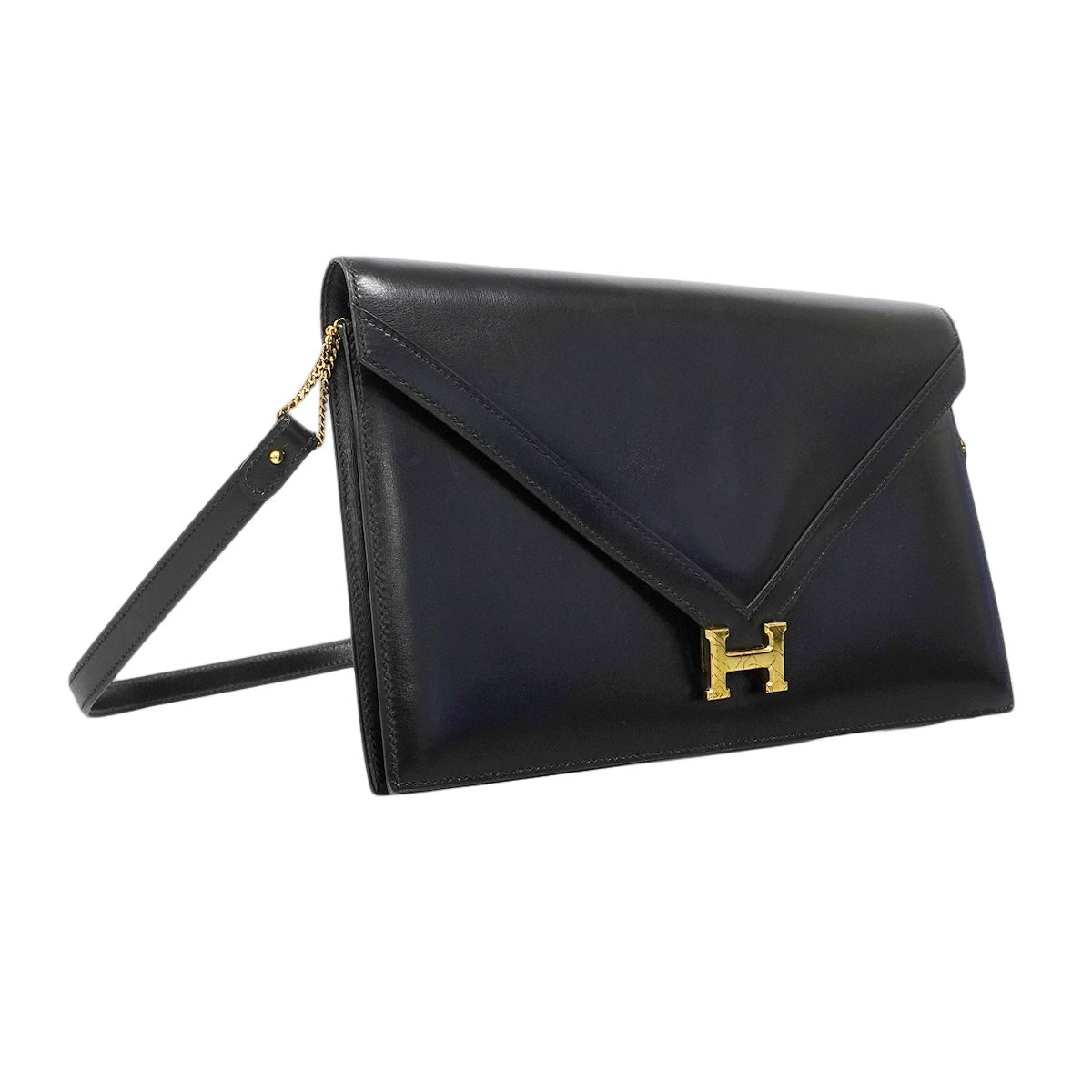 Hermes Shoulder Bag Ridi Box Calf Black Gold — view 2