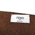 Fendi Fxt252 Cashmere Blend Zucca Pattern Fringe Scarf With Fur Pocket Stole — view 9