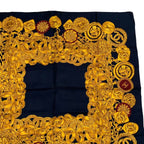 Chanel Scarf Silk CC Logo Gold Black — view 3