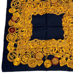 Chanel Scarf Silk CC Logo Gold Black — view 4