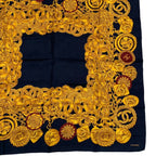 Chanel Scarf Silk CC Logo Gold Black — view 5