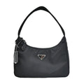 Prada Re-Nylon Black Silver Nylon Shoulder Bag