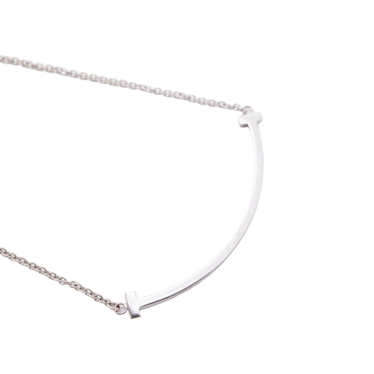 Tiffany & Co Necklace T Smile Small 18k White Gold — view 2