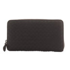 Bottega Veneta Intrecciato Wallet Zip Around Coin Purse Leather Brown