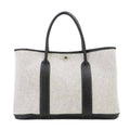 Hermes Garden Party 36 PM Tote Bag Toile H Leather Black Gray