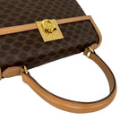 Celine Vintage Macadam Pattern Logo Ring Leather Tote Brown — view 5
