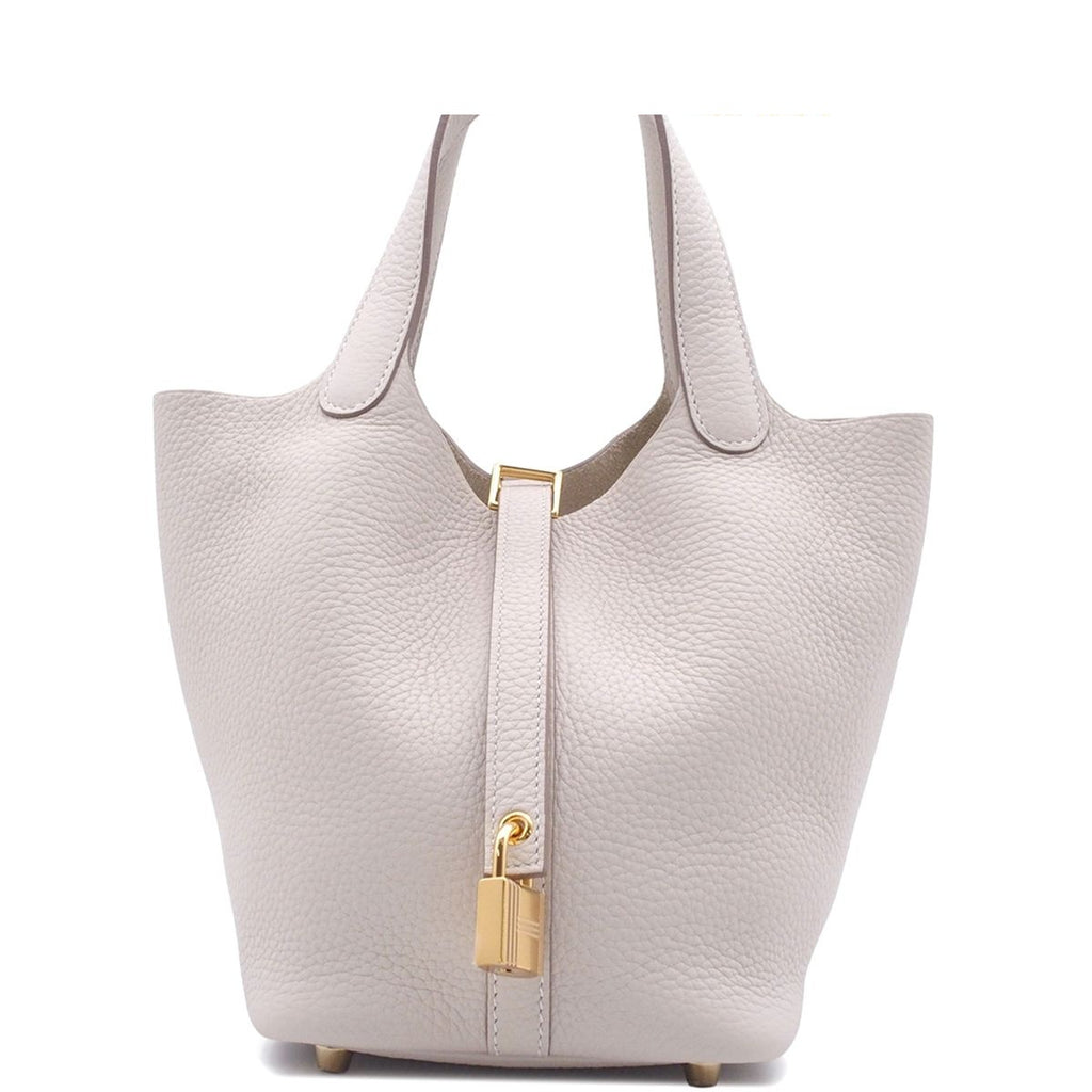 Hermes Picotin Lock PM Craie Gold Taurillon Clemence Handbag