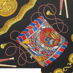 Hermes Petit Carre Black Multicolor Silk les Tambour Drum Scarf — view 3
