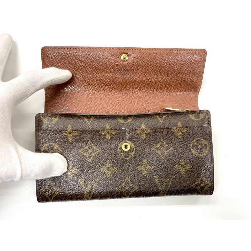 Louis Vuitton Monogram Pochette Porte Monnaie Cles Di Long Wallet Brown — view 7