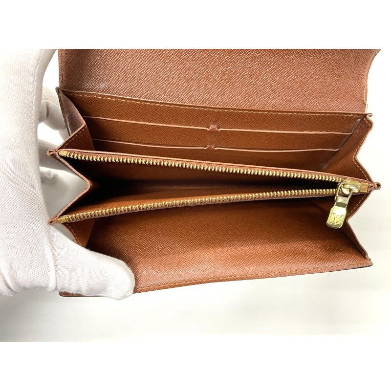 Louis Vuitton Monogram Pochette Porte Monnaie Cles Di Long Wallet Brown — view 9