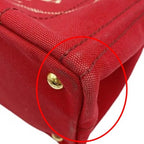 Prada Canvas Tote Canapa Bag Red — view 6