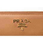 Prada Wallet Long 1 M0506 Saffiano Metal Shape Pressed Leather Caramel — view 7