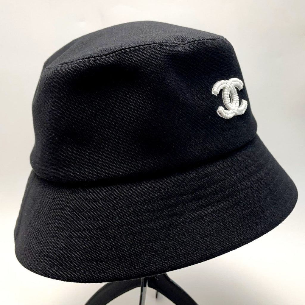 Chanel Coco Mark Bucket Hat Size M Black — view 2