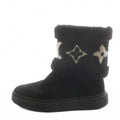 Louis Vuitton Snowdrop Flat Ankle Boot LV Logo Short Boots 36.5 Black