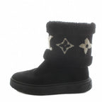 Louis Vuitton Snowdrop Flat Ankle Boot LV Logo Short Boots 36.5 Black